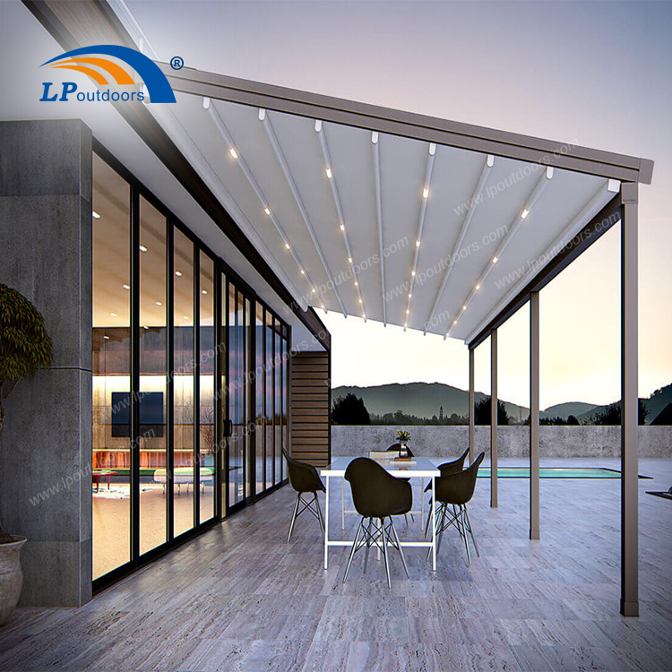 Pergola de toit escamotable imperméable en aluminium extérieure de mode